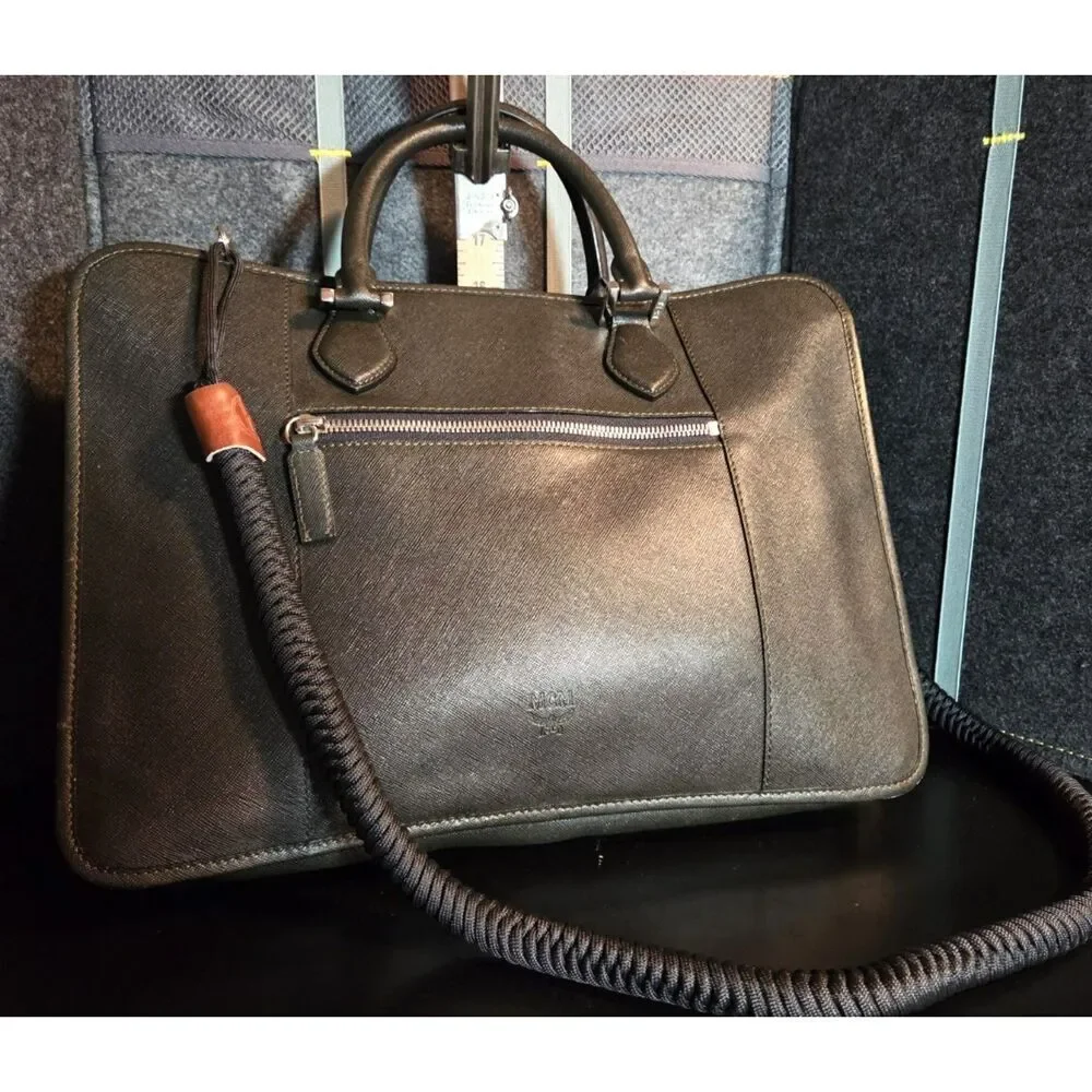 MCM Laptop Cross Grain Leather Case in Excellent Condition